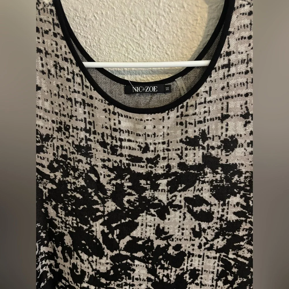 NIC+ZOE Black and White Long Sleeve Dress